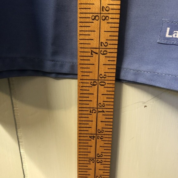 Landau Essentials Unisex Relaxed Fit 1-Pocket V-Neck Scrub Top 7502 TMD Blue - Picture 11 of 12